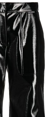 (Women) KARL LAGERFELD Black Leather Pants with Zipper Pockets High-Street Style. 226W1003999 Sizing (Women) KARL LAGERFELD Black Leather Pants with Zipper Pockets High-Street Style. 226W1003999