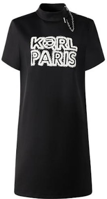 (Women) KARL LAGERFELD Black Logo Print Short Sleeve Casual Dress. 236L13E5 Buy (Women) KARL LAGERFELD Black Logo Print Short Sleeve Casual Dress. 236L13E5