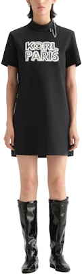 (Women) KARL LAGERFELD Black Logo Print Short Sleeve Casual Dress. 236L13E5 Lookbook (Women) KARL LAGERFELD Black Logo Print Short Sleeve Casual Dress. 236L13E5