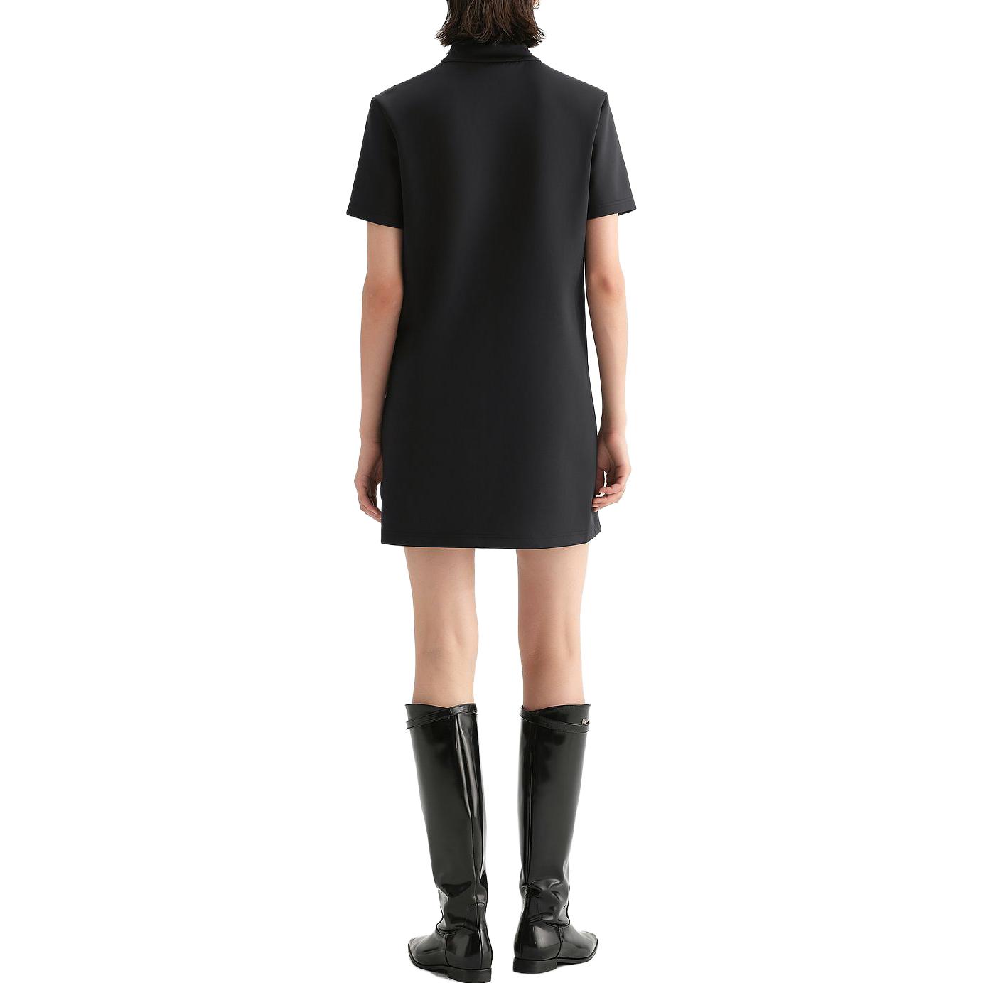 Shop (Women) KARL LAGERFELD  Black Logo Print Short Sleeve Casual Dress. 236L13E5