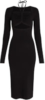 (Women) KARL LAGERFELD Black Long-Sleeve Midi Dress 235W1312999 (Women) KARL LAGERFELD Black Long-Sleeve Midi Dress 235W1312999