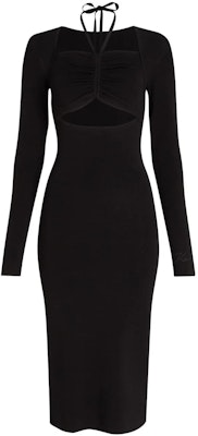 (Women) KARL LAGERFELD Black Long-Sleeve Midi Dress 235W1312999 Order (Women) KARL LAGERFELD Black Long-Sleeve Midi Dress 235W1312999