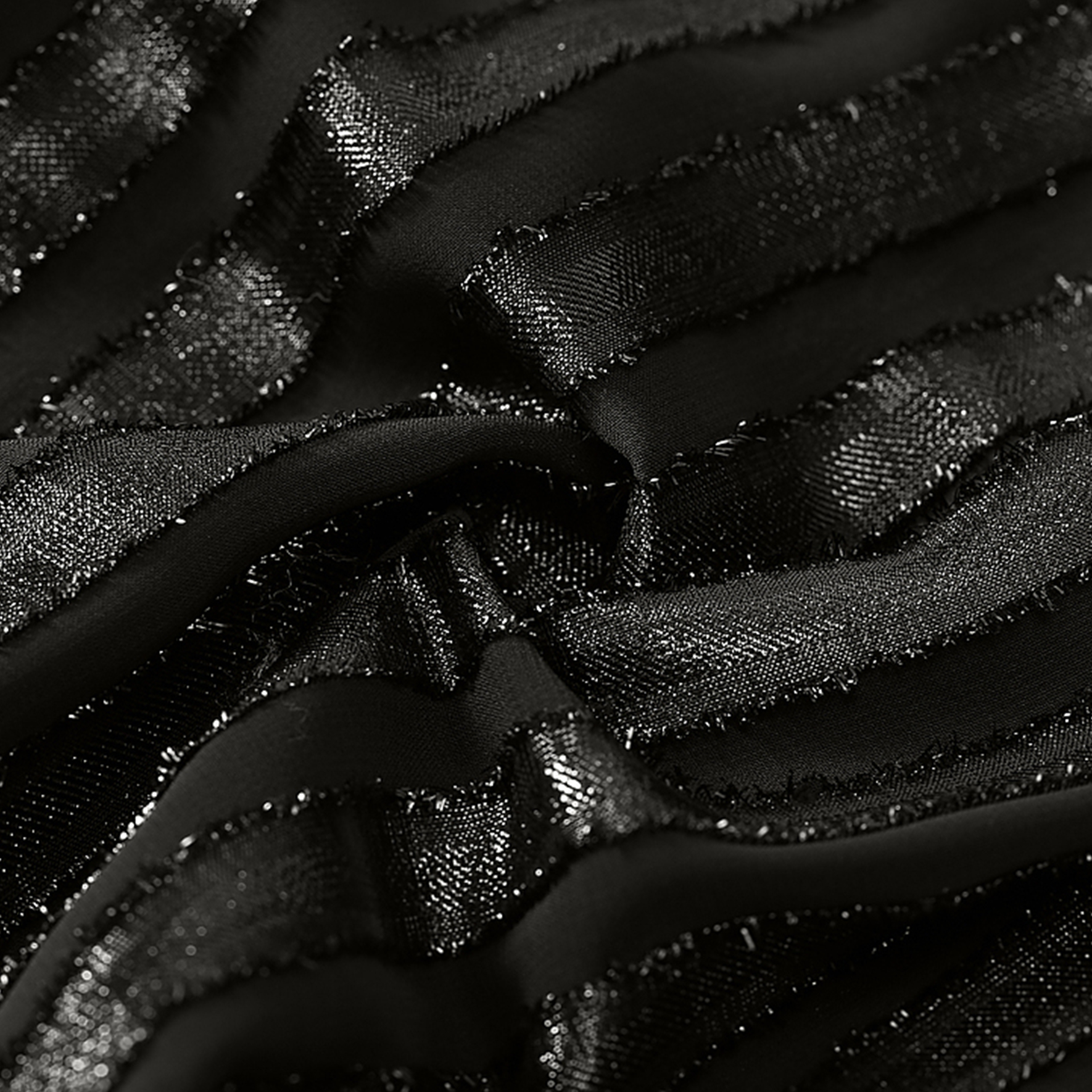 Lookbook (Women) KARL LAGERFELD  Black Long-Sleeve Woven Dress with Pointed Collar 236L13E6