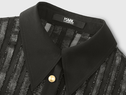 (Women) KARL LAGERFELD Black Long-Sleeve Woven Dress with Pointed Collar 236L13E6 Shop (Women) KARL LAGERFELD Black Long-Sleeve Woven Dress with Pointed Collar 236L13E6