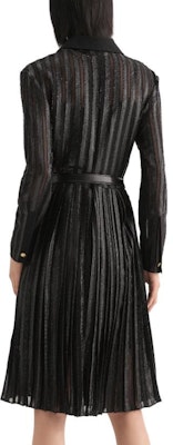 (Women) KARL LAGERFELD Black Long-Sleeve Woven Dress with Pointed Collar 236L13E6 Details for (Women) KARL LAGERFELD Black Long-Sleeve Woven Dress with Pointed Collar 236L13E6
