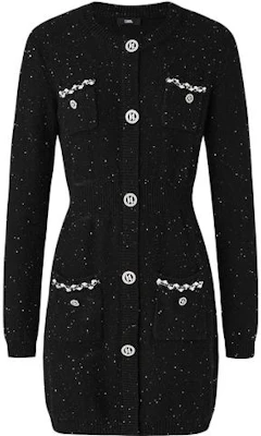 (Women) KARL LAGERFELD Black Long Sleeve Casual Dress with Button Detail. 221L2051 Order (Women) KARL LAGERFELD Black Long Sleeve Casual Dress with Button Detail. 221L2051