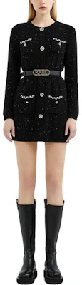 (Women) KARL LAGERFELD Black Long Sleeve Casual Dress with Button Detail. 221L2051 Lookbook (Women) KARL LAGERFELD Black Long Sleeve Casual Dress with Button Detail. 221L2051