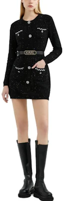 (Women) KARL LAGERFELD Black Long Sleeve Casual Dress with Button Detail. 221L2051 Shop (Women) KARL LAGERFELD Black Long Sleeve Casual Dress with Button Detail. 221L2051