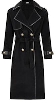 (Women) KARL LAGERFELD Black Long Sleeve Patchwork Overcoat Jacket. E37W1504999 (Women) KARL LAGERFELD Black Long Sleeve Patchwork Overcoat Jacket. E37W1504999