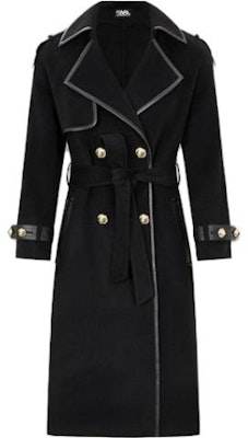 (Women) KARL LAGERFELD Black Long Sleeve Patchwork Overcoat Jacket. E37W1504999 Buy (Women) KARL LAGERFELD Black Long Sleeve Patchwork Overcoat Jacket. E37W1504999