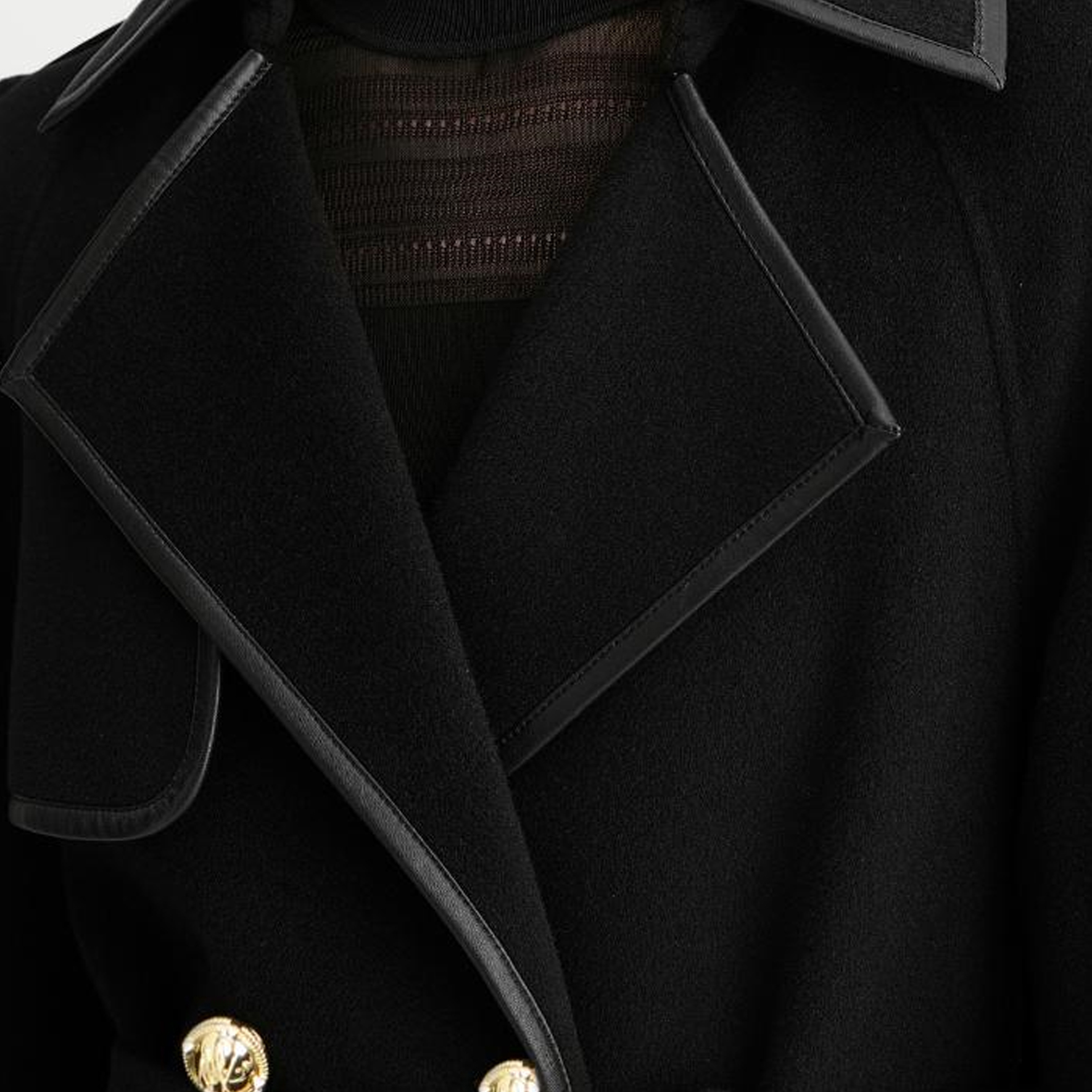 Purchase (Women) KARL LAGERFELD  Black Long Sleeve Patchwork Overcoat Jacket. E37W1504999
