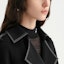Details for (Women) KARL LAGERFELD Black Long Sleeve Patchwork Overcoat Jacket. E37W1504999