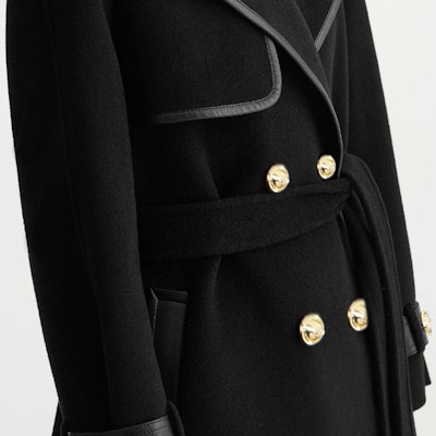 (Women) KARL LAGERFELD Black Long Sleeve Patchwork Overcoat Jacket. E37W1504999 Sizing (Women) KARL LAGERFELD Black Long Sleeve Patchwork Overcoat Jacket. E37W1504999