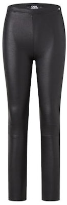 (Women) KARL LAGERFELD Black Mid-Waist Straight Leather Pants Casual 203W1900 Buy (Women) KARL LAGERFELD Black Mid-Waist Straight Leather Pants Casual 203W1900