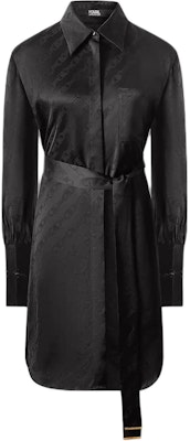 (Women) KARL LAGERFELD Black Midi Belted Long-Sleeve Shirt Dress 236L1351 Order (Women) KARL LAGERFELD Black Midi Belted Long-Sleeve Shirt Dress 236L1351
