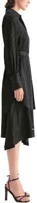 (Women) KARL LAGERFELD Black Midi Belted Long-Sleeve Shirt Dress 236L1351 Sizing (Women) KARL LAGERFELD Black Midi Belted Long-Sleeve Shirt Dress 236L1351