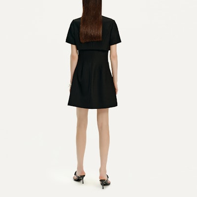 (Women) KARL LAGERFELD Black Midi Button-Up Short Sleeve Dress E41W1397 Shop (Women) KARL LAGERFELD Black Midi Button-Up Short Sleeve Dress E41W1397