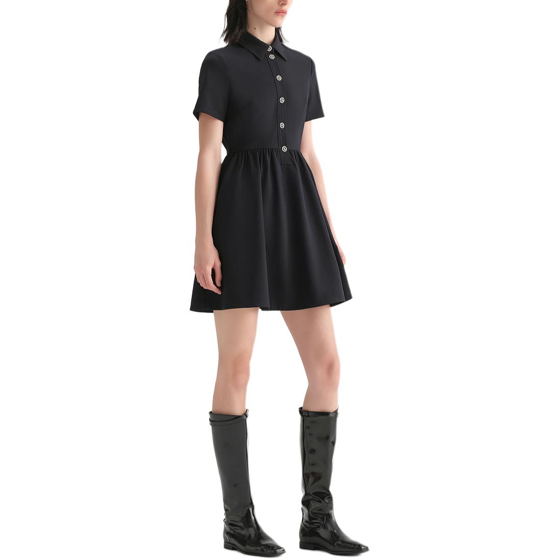 Purchase (W) KARL LAGERFELD Vestido Negro Midi Cuadrado Manga Corta SS24 Casual E32L1325-201413
