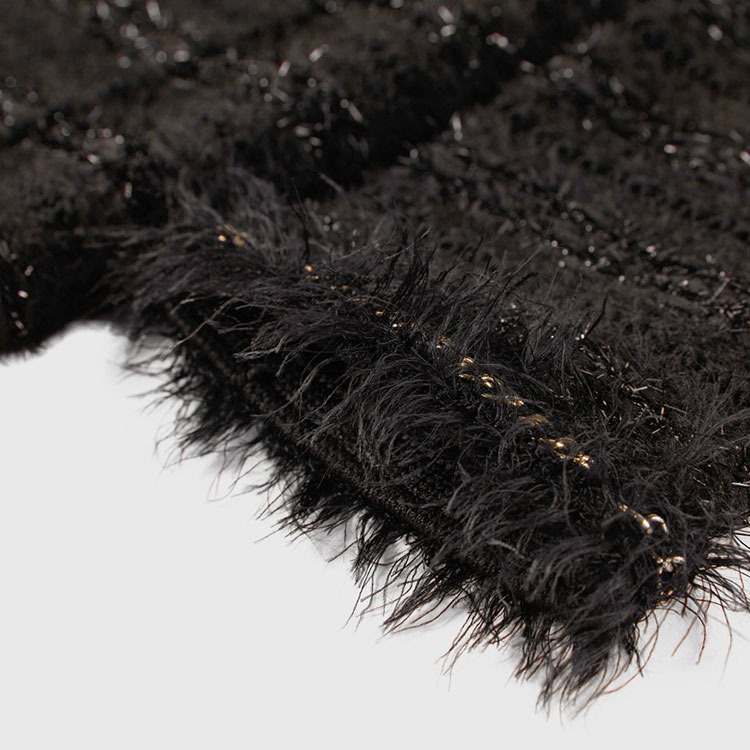 Details for (Women) KARL LAGERFELD  Black Open Front Long Sleeve Knit Cardigan 231L2035