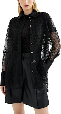 (Women) KARL LAGERFELD Black Patchwork Lace Long Sleeve Shirt 221L1610 Lookbook (Women) KARL LAGERFELD Black Patchwork Lace Long Sleeve Shirt 221L1610