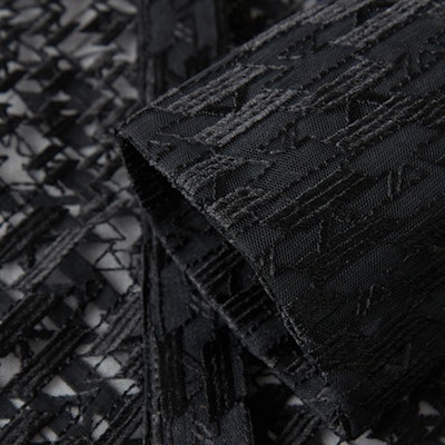 (Women) KARL LAGERFELD Black Patchwork Lace Long Sleeve Shirt 221L1610 Details for (Women) KARL LAGERFELD Black Patchwork Lace Long Sleeve Shirt 221L1610