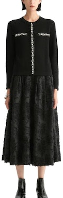 (Women) KARL LAGERFELD Black Pearl Trim Knit Cardigan Sweater E36W2013 Lookbook (Women) KARL LAGERFELD Black Pearl Trim Knit Cardigan Sweater E36W2013