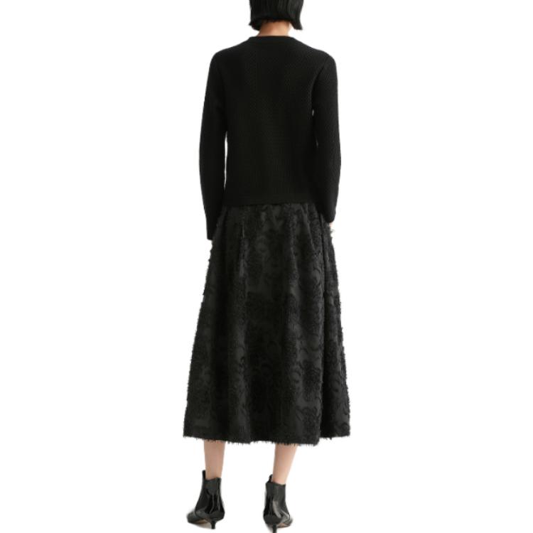 Shop (Women) KARL LAGERFELD  Black Pearl Trim Knit Cardigan Sweater E36W2013