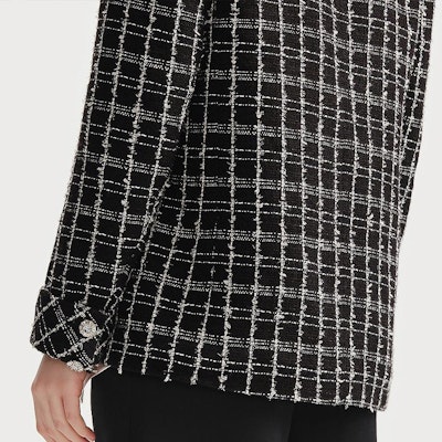 (W) 칼 라거펠트 블랙 체크 싱글브레스티드 롱슬리브 블레이저 236L1437 Cheap (W) 칼 라거펠트 블랙 체크 싱글브레스티드 롱슬리브 블레이저 236L1437