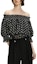 Buy (Women) KARL LAGERFELD Black Polka Dot Off-Shoulder Blouse - Casual Chic Top 241L1629