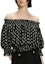 Details for (Women) KARL LAGERFELD Black Polka Dot Off-Shoulder Blouse - Casual Chic Top 241L1629