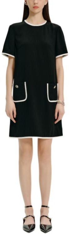 women-karl-lagerfeld-black-short-sleeve-casual-dress-with-contrast-trim-e42-w13-b2