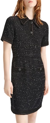 (Women) KARL LAGERFELD Black Short Sleeve Knit Mini Dress with Buttons. 236L1330 Sizing (Women) KARL LAGERFELD Black Short Sleeve Knit Mini Dress with Buttons. 236L1330