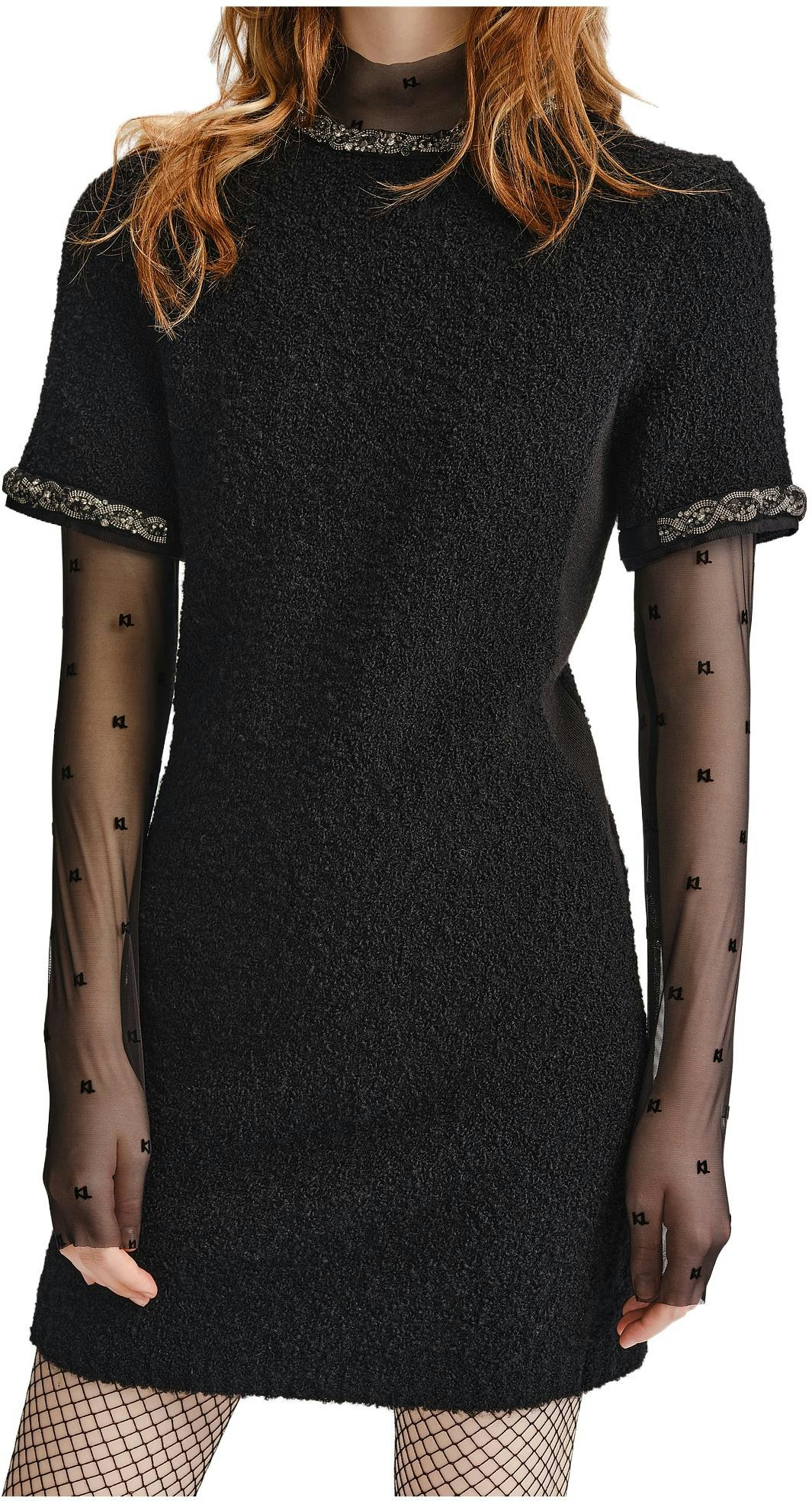 women-karl-lagerfeld-black-short-sleeve-mini-dress-236-l1334