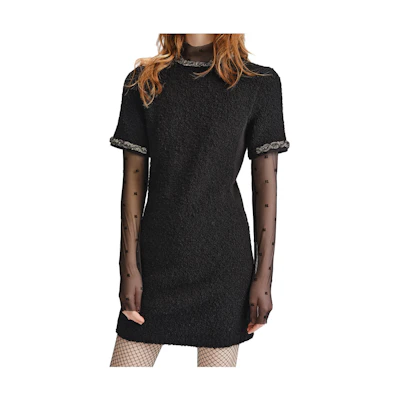 (Women) KARL LAGERFELD Black Short Sleeve Mini Dress 236L1334