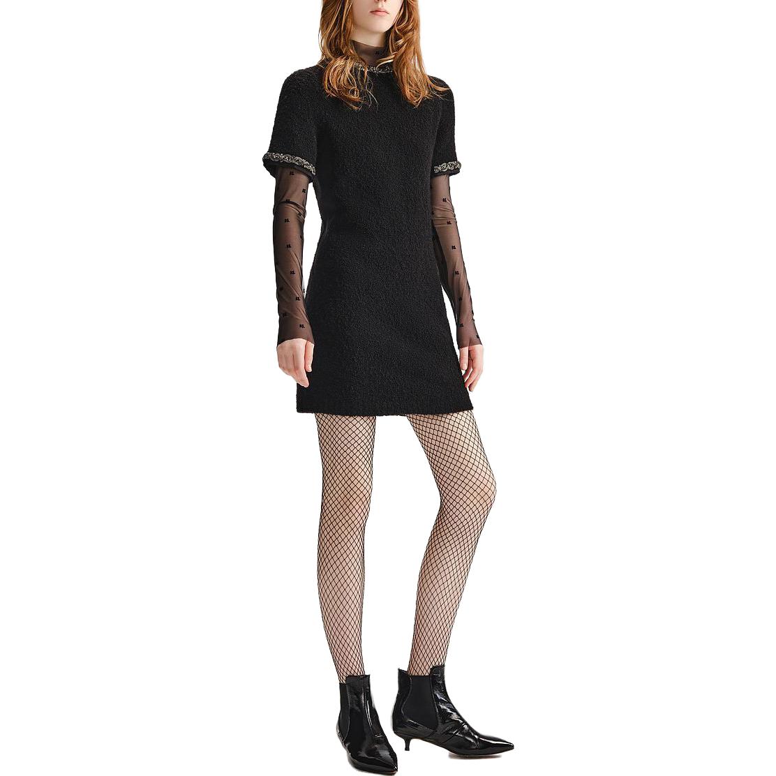 Purchase (Women) KARL LAGERFELD  Black Short Sleeve Mini Dress 236L1334