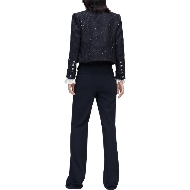 Purchase (W) カールラガーフェルド ブラック シングルブレスト カジュアル ショートジャケット 226L1451