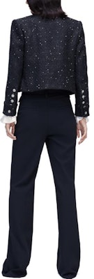 (W) カールラガーフェルド ブラック シングルブレスト カジュアル ショートジャケット 226L1451 Purchase (W) カールラガーフェルド ブラック シングルブレスト カジュアル ショートジャケット 226L1451