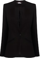 (Women) KARL LAGERFELD Black Single-Breasted Long Sleeve Blazer for Work 225W1400999 (Women) KARL LAGERFELD Black Single-Breasted Long Sleeve Blazer for Work 225W1400999