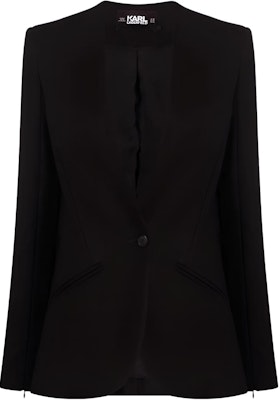 (Women) KARL LAGERFELD Black Single-Breasted Long Sleeve Blazer for Work 225W1400999 Buy (Women) KARL LAGERFELD Black Single-Breasted Long Sleeve Blazer for Work 225W1400999