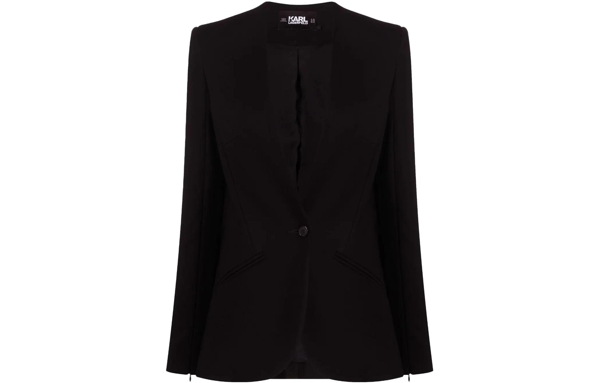 Order (Women) KARL LAGERFELD  Black Single-Breasted Long Sleeve Blazer for Work 225W1400999