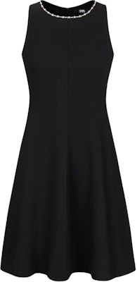 (Women) KARL LAGERFELD Black Sleeveless A-Line Dress with Rhinestone Details SS24 242E1392 Order (Women) KARL LAGERFELD Black Sleeveless A-Line Dress with Rhinestone Details SS24 242E1392