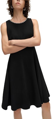 (Women) KARL LAGERFELD Black Sleeveless A-Line Dress with Rhinestone Details SS24 242E1392 Details for (Women) KARL LAGERFELD Black Sleeveless A-Line Dress with Rhinestone Details SS24 242E1392