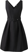 (Women) KARL LAGERFELD Black Sleeveless V-Neck Midi Dress Elegant Style 241L1310 (Women) KARL LAGERFELD Black Sleeveless V-Neck Midi Dress Elegant Style 241L1310