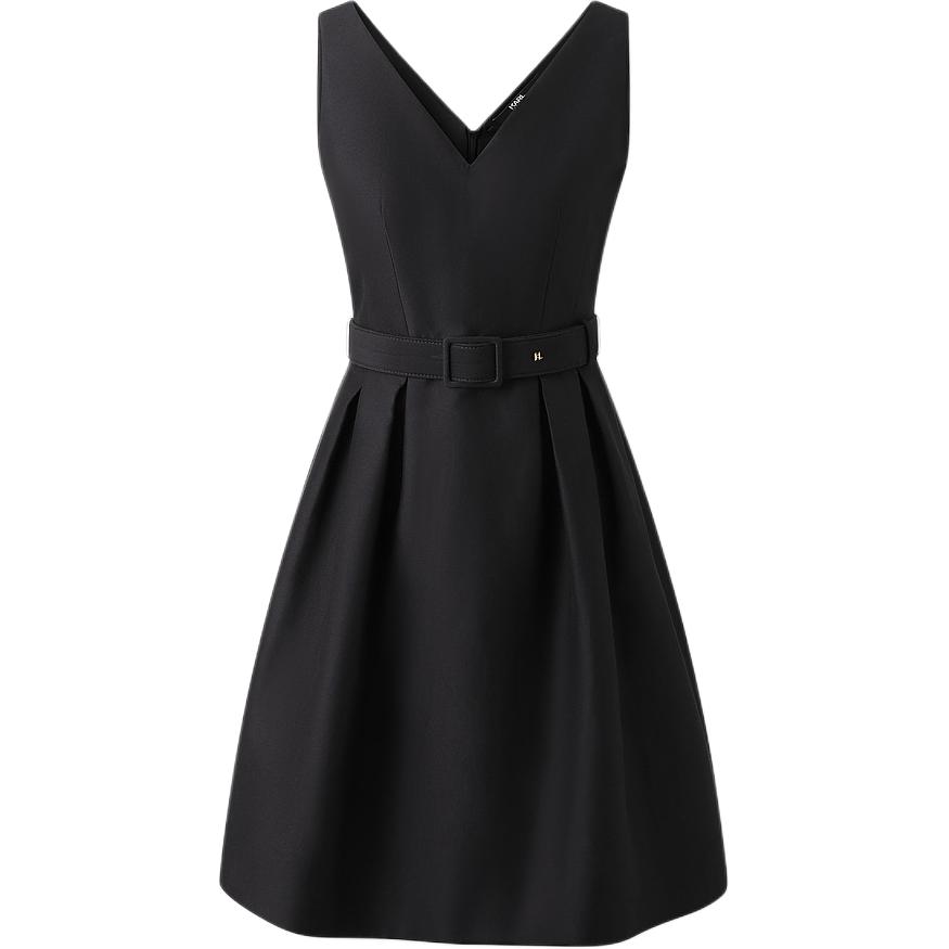Order (Women) KARL LAGERFELD  Black Sleeveless V-Neck Midi Dress Elegant Style 241L1310