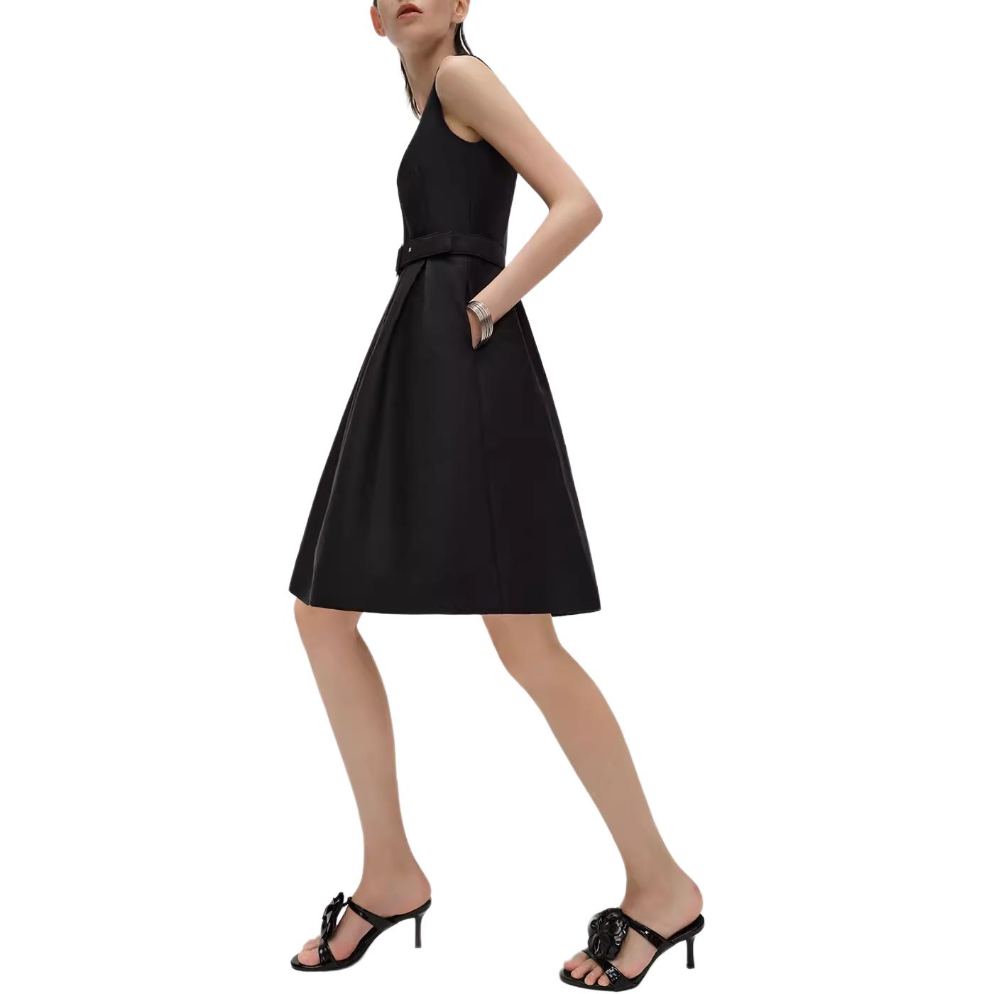Purchase (Women) KARL LAGERFELD  Black Sleeveless V-Neck Midi Dress Elegant Style 241L1310