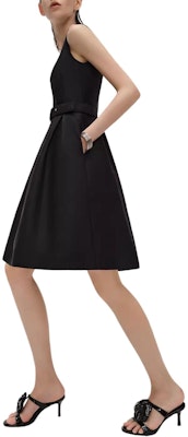 (Women) KARL LAGERFELD Black Sleeveless V-Neck Midi Dress Elegant Style 241L1310 Purchase (Women) KARL LAGERFELD Black Sleeveless V-Neck Midi Dress Elegant Style 241L1310