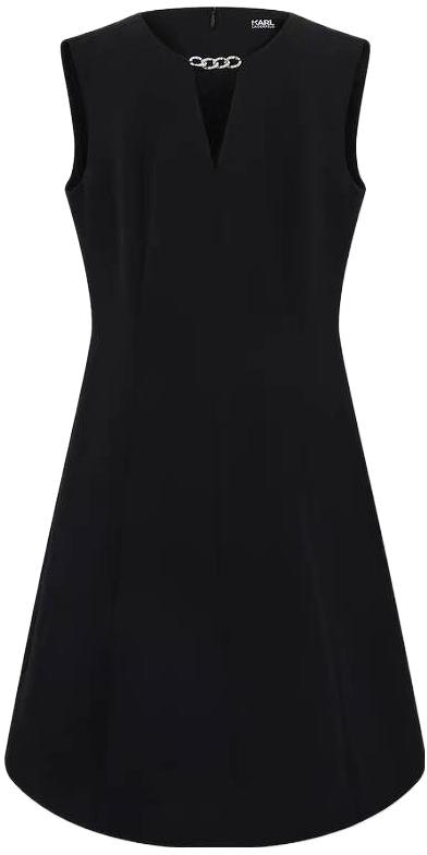 women-karl-lagerfeld-black-sleeveless-v-neck-zipper-dress-for-daily-wear-e33-l1305