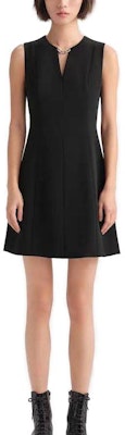 (Women) KARL LAGERFELD Black Sleeveless V-Neck Zipper Dress for Daily Wear. E33L1305 Lookbook (Women) KARL LAGERFELD Black Sleeveless V-Neck Zipper Dress for Daily Wear. E33L1305