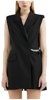 (Women) KARL LAGERFELD Black Solid Chain Detail Sleeveless Vest 221L1341 (Women) KARL LAGERFELD Black Solid Chain Detail Sleeveless Vest 221L1341