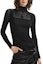 Lookbook (Women) KARL LAGERFELD Black Solid Stand Collar Knit Pullover Sweater. 236L2070